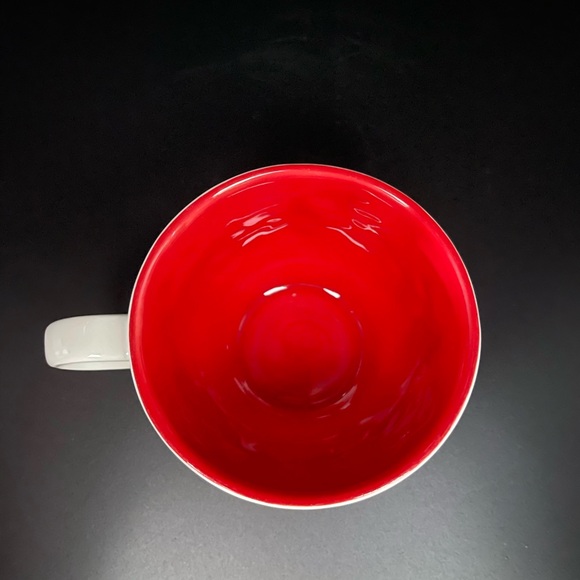 2008 Starbucks Christmas White Red Embossed Dove Tree Cappuccino Coffee Mug - Picture 5 of 6